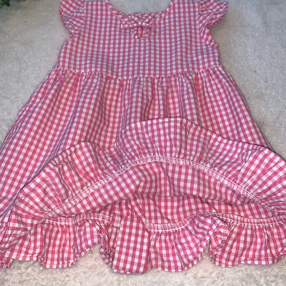 Gap 18-24M Pink & White Check Dress EUC Cotton